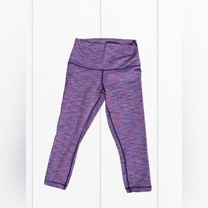 Lululemon Wunder Under Women’s Cropped Leggings Space Dye Pink & Purple Size 2